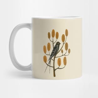 Swallow on a tree in golden brown Mug